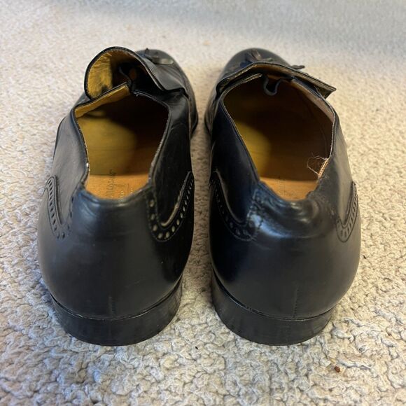 Salvatore Ferragamo Wingtip Loafers Mens 9.5D  Black Leather Tassle Dress Shoes main image 9